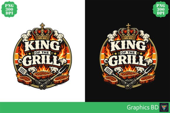 Download King of the Grill BBQ PNG Design - Premium Bundle