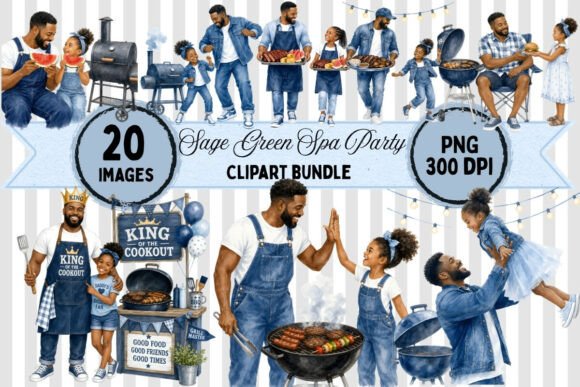 Download Afro Father Daughter Cookout Clipart - Premium Resources