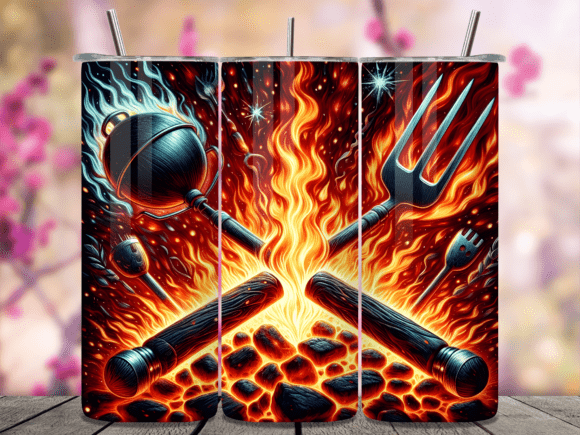 Download BBQ Tools Flame Grilling Tumbler Wrap - Premium Resources